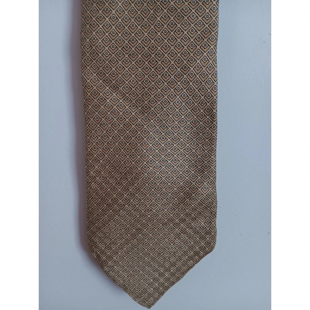 Umberto Bossi all silk 59in mens tie gold/yellow geometric design‎ B2